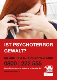 Frauenhelpline - Plakat / Freecard - "Ist Psychoterror Gewalt?"