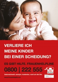 Frauenhelpline - Plakat / Freecard "Verliere ich meine Kinder?"