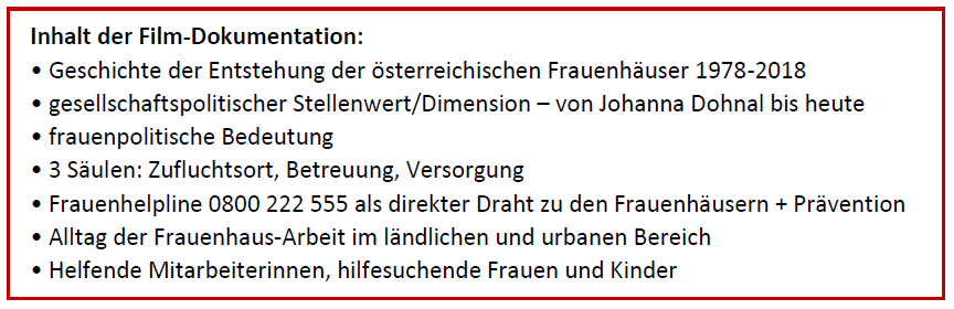 Inhalt Film Doku 40JahreFrauenhausbewegung AOEF