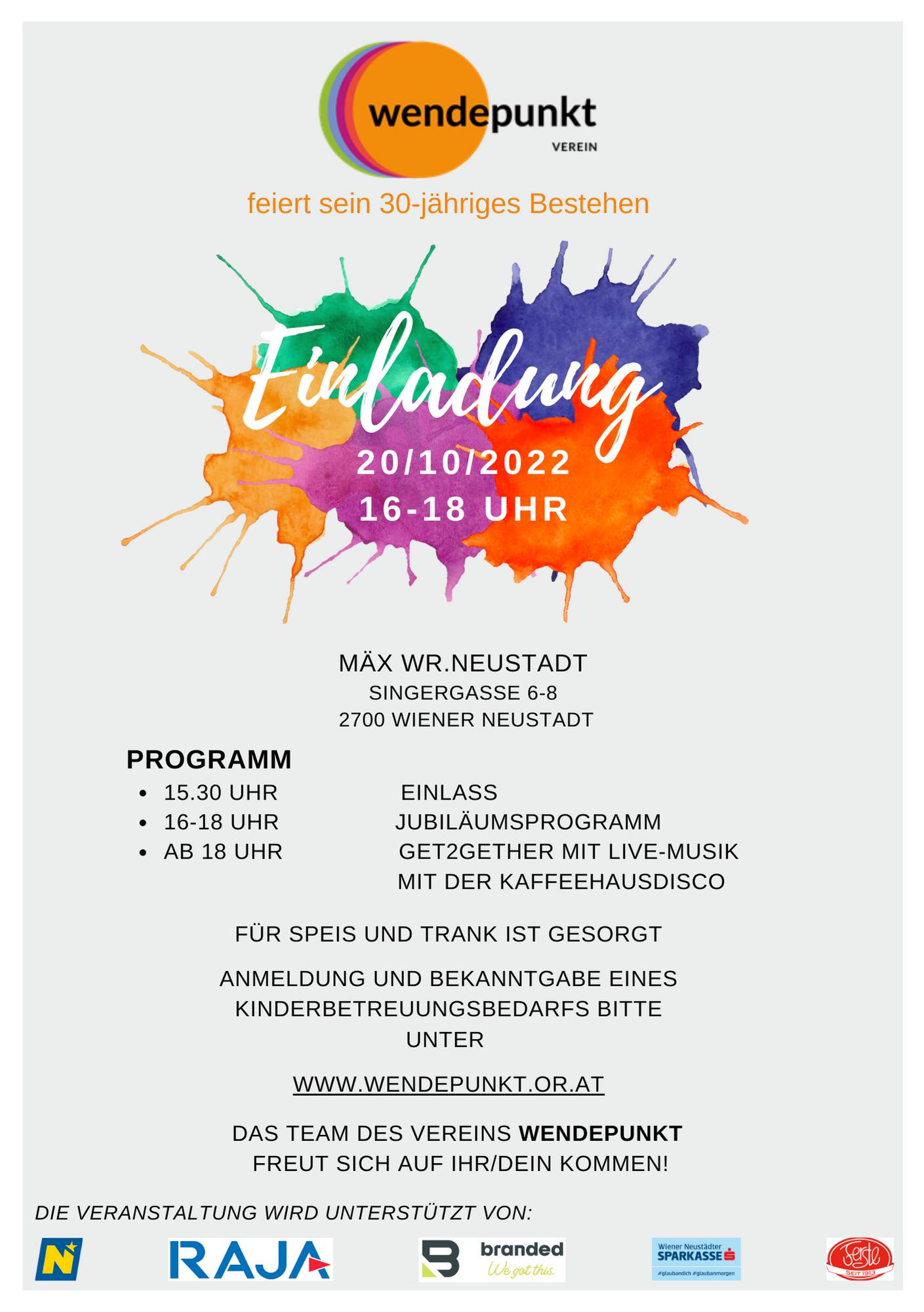 Einladung Jubiläum Wendepunkt