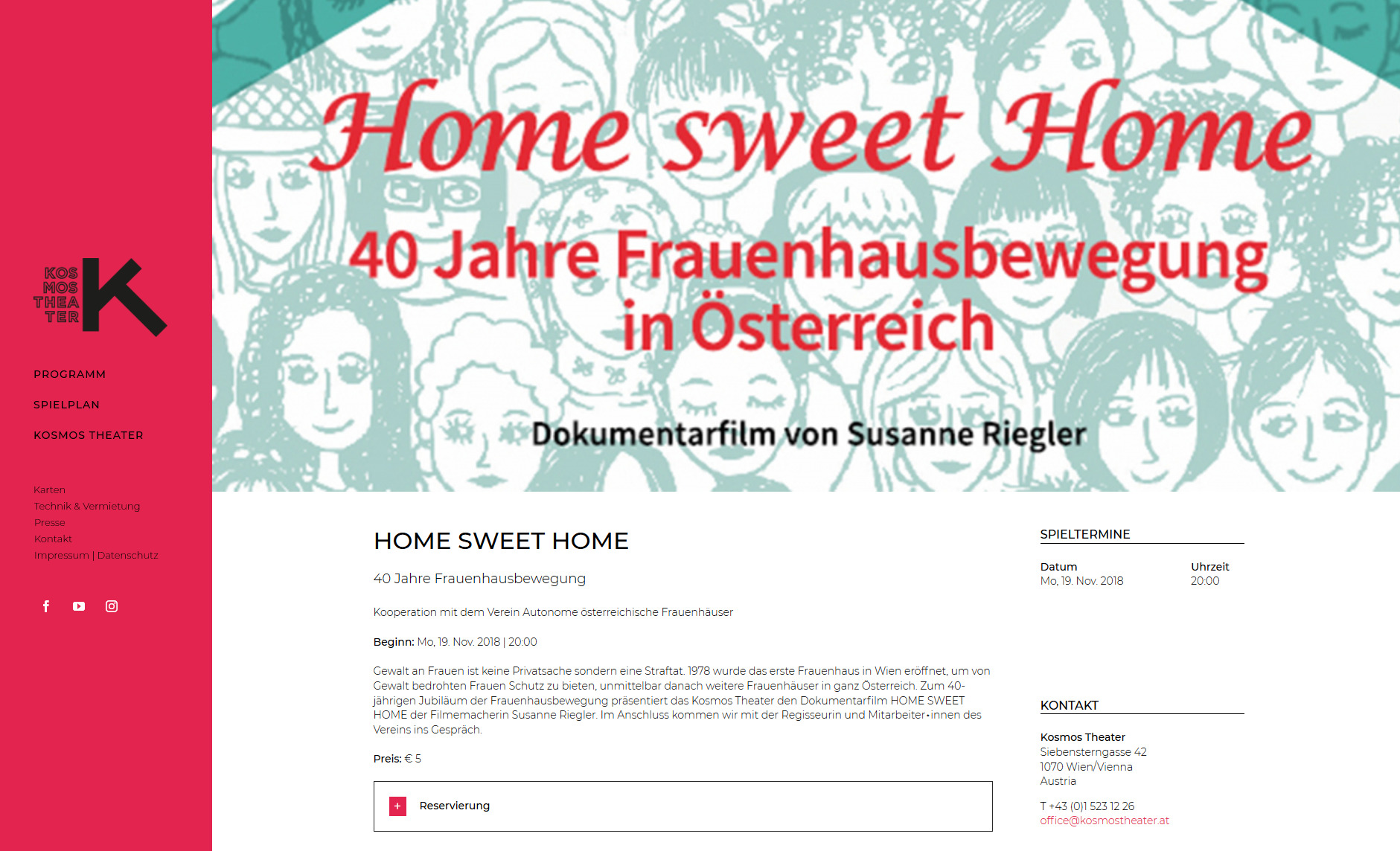 Screenshot 2018 11 09 HOME SWEET HOME KosmosTheater 19112018