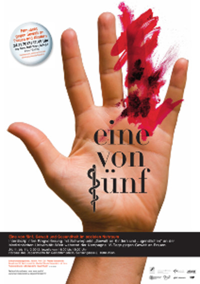 Hand - ein Finger ist rot markiert als Zeichen 