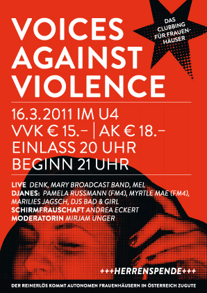 Flyer des Clubbings - Frau mit Kopfhörer