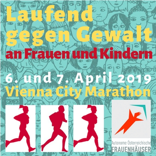 Logo AÖF VCM Laufend gegen Gewalt an Frauen FINAL